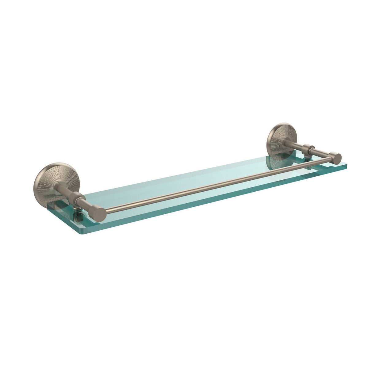 Matte Black 22 inch Tempered Glass Shelf with Gallery Rail N93915