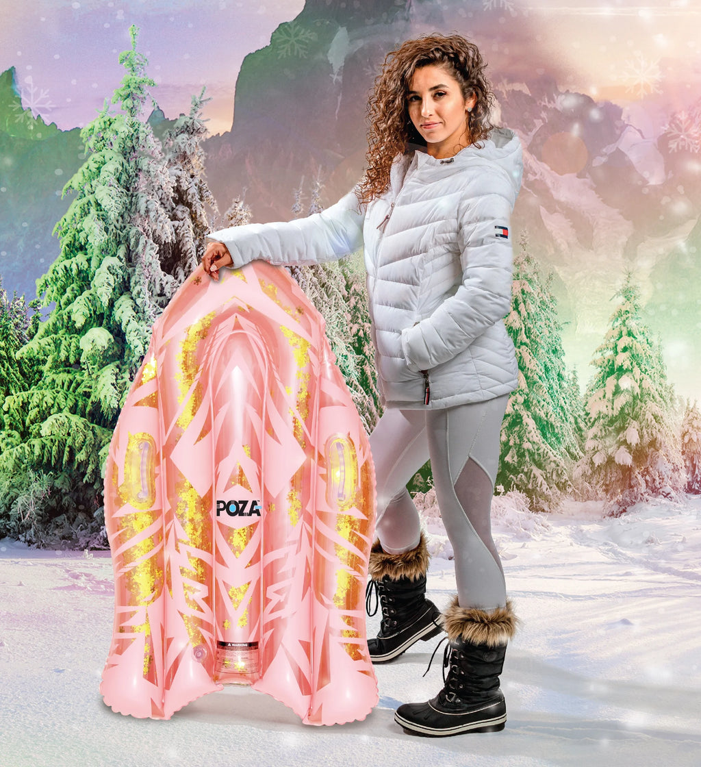 Inflatable Snow Sled Set of 3, Rose Gold, Gold, and Silver, 44 Inch T398