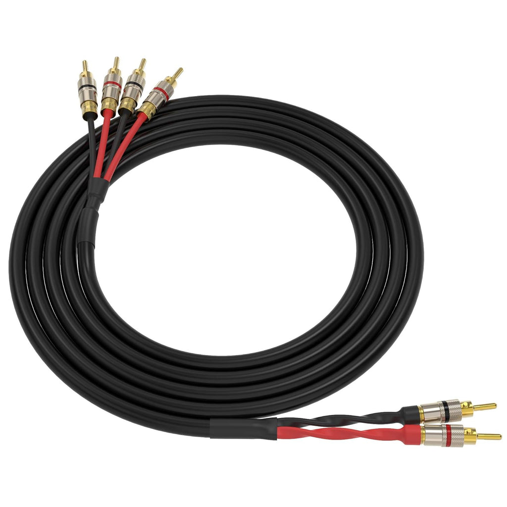 Black Gold Plated Locking Banana Speaker Cable 15 Feet F7841