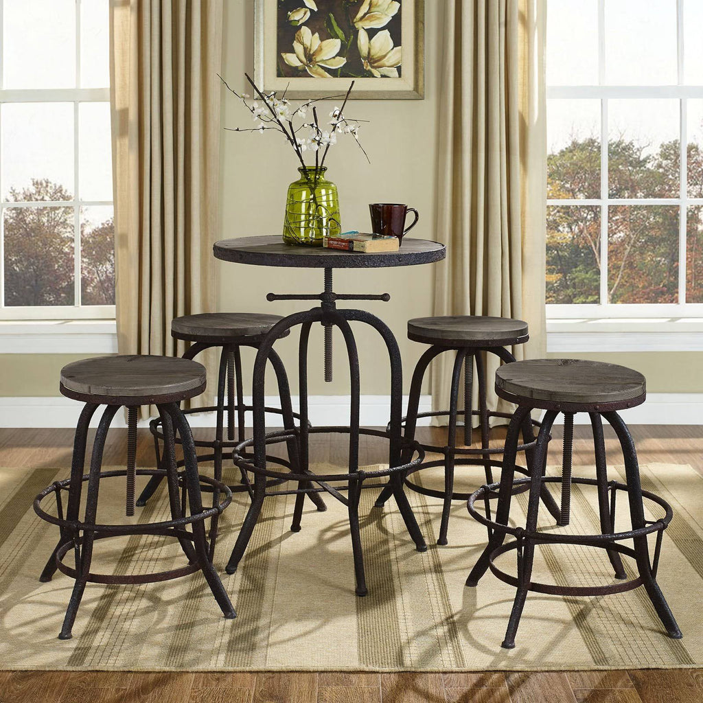 Brown Bar Stool Set of 4 C282