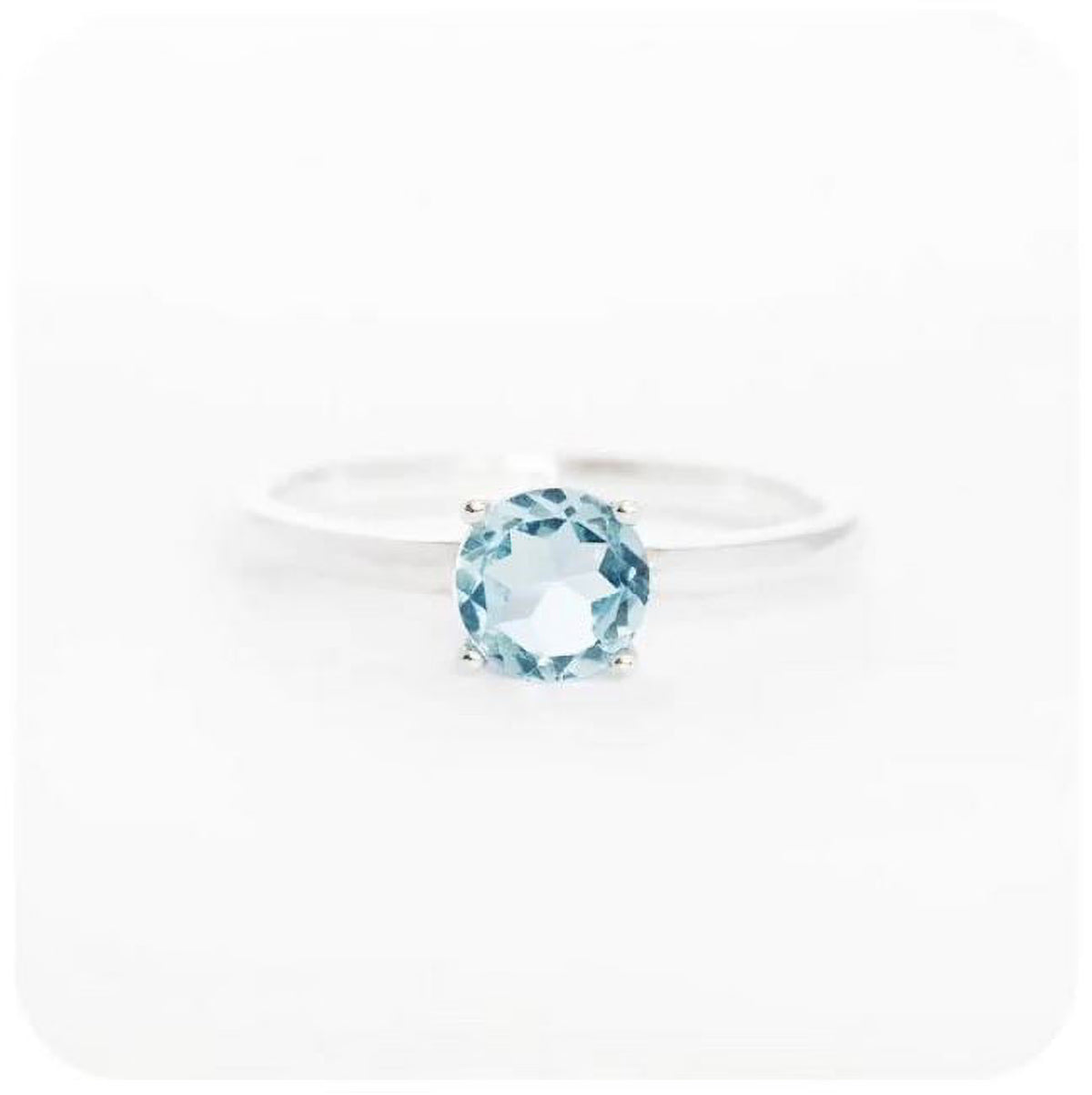 Topaz Solitaire Ring 925 Sterling Silver Gemstone Jewelry E669