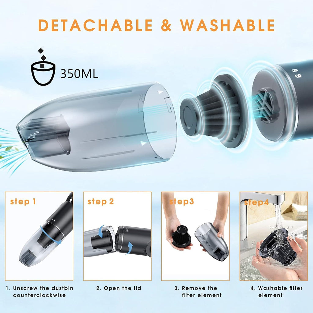 Gray Cordless Handheld Car Vacuum Y7921