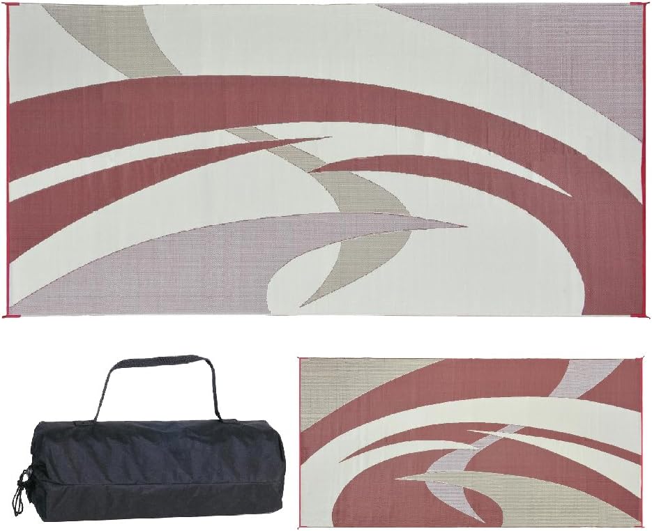 Reversible Outdoor Camping Mat, Brown/Beige, 9-Feet x 12-Feet P40225
