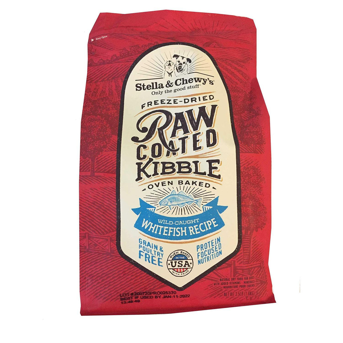 Stella &amp; Chewy's Raw Coated Dog Kibble Wild Caught Whitefish - Pet Supplies online store