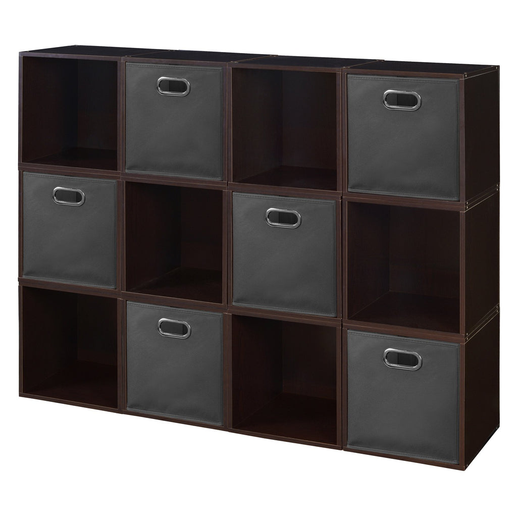 White Storage Sets with Foldable Fabric Storage Bins T792