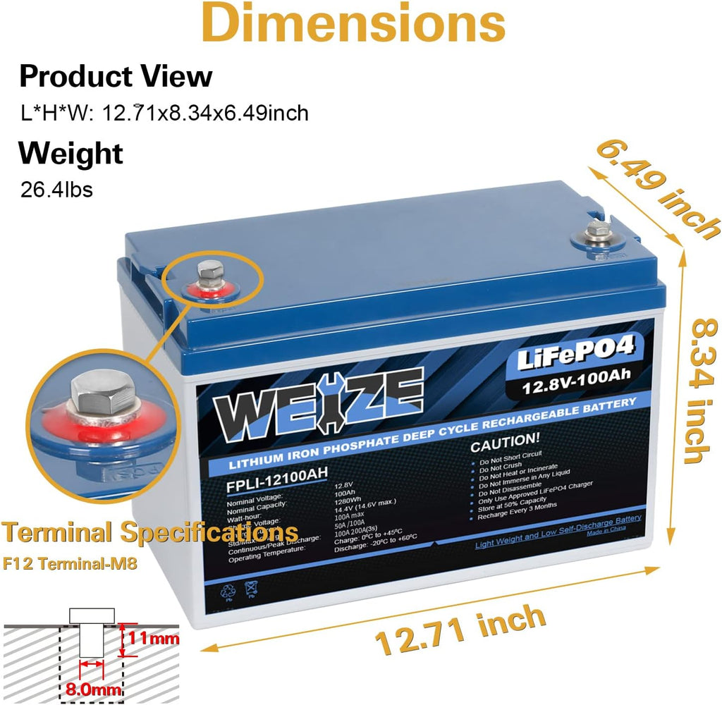 12V 10ah LiFePO4 Lithium Battery, Smart BMS, Pack of 2 F7567