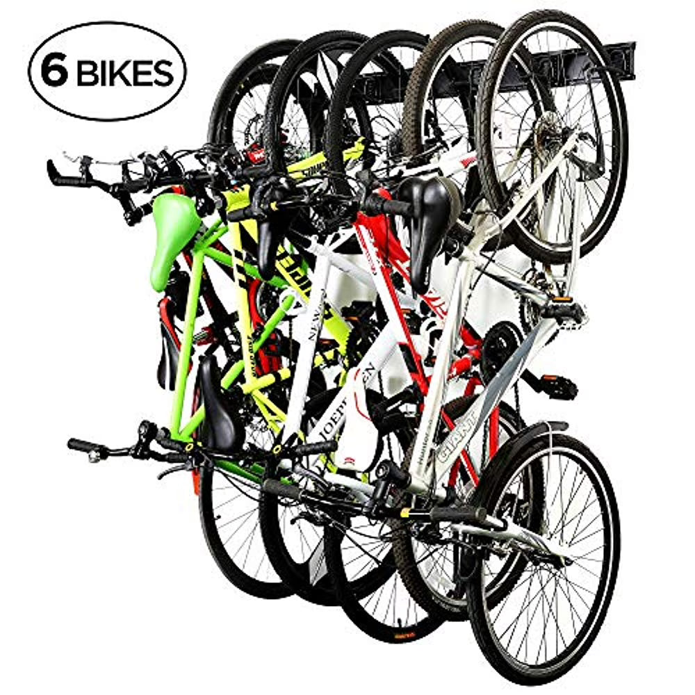 6 Adjustable Hooks Garage Bike Rack Wall Mount Bicycle Storage Hanger S302