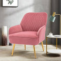 Dark Green Velvet Accent Chair with Gold Leg C189723