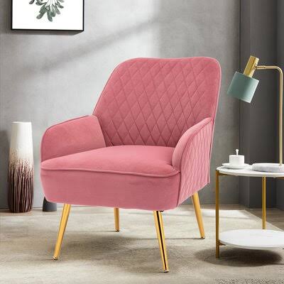 Dark Green Velvet Accent Chair with Gold Leg C189723