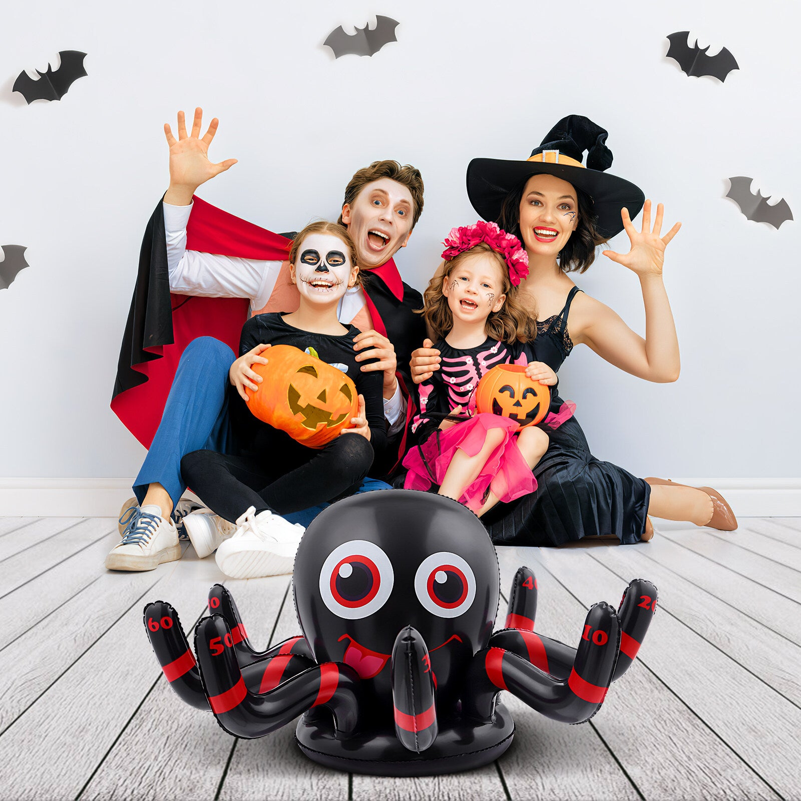 Inflatable Halloween Spider Ring Toss Game with Inflatable Rings Air Pump M47183