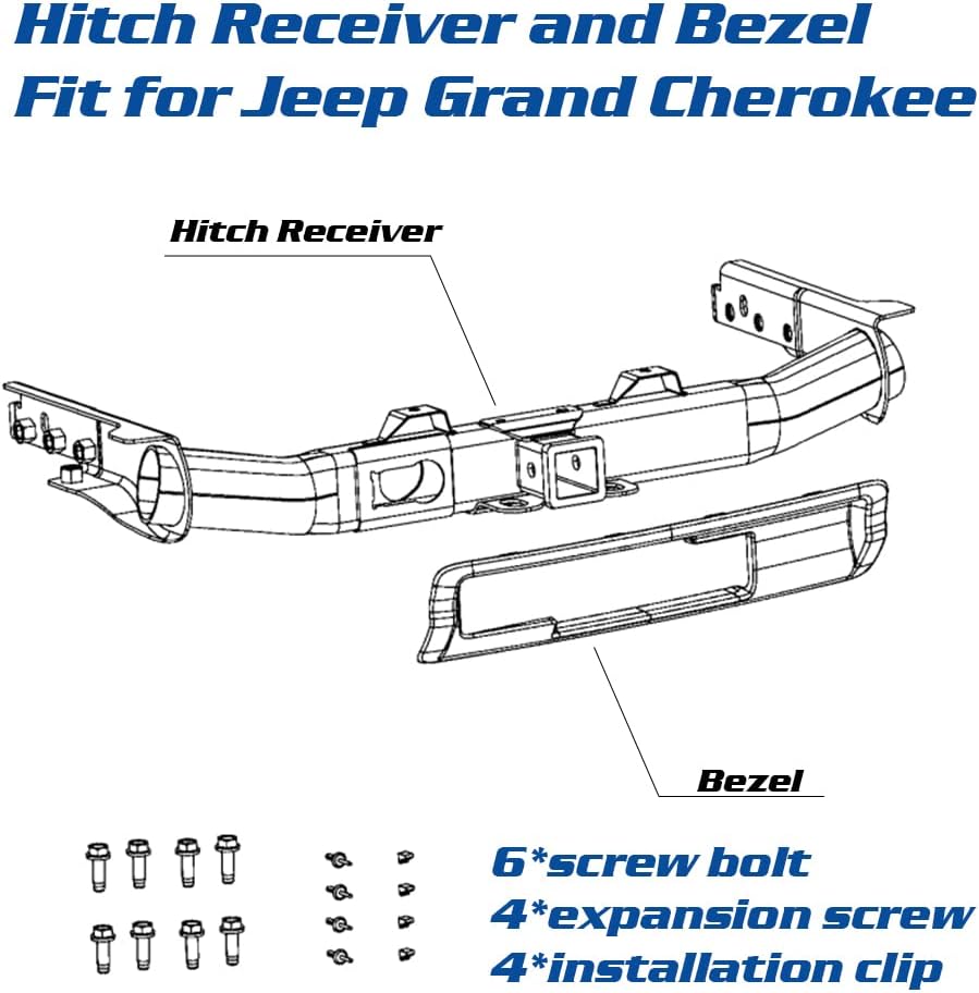Hitch Receiver and Bezel Class IV Trailer Tow Hitch Receiver 2 Packages O6396