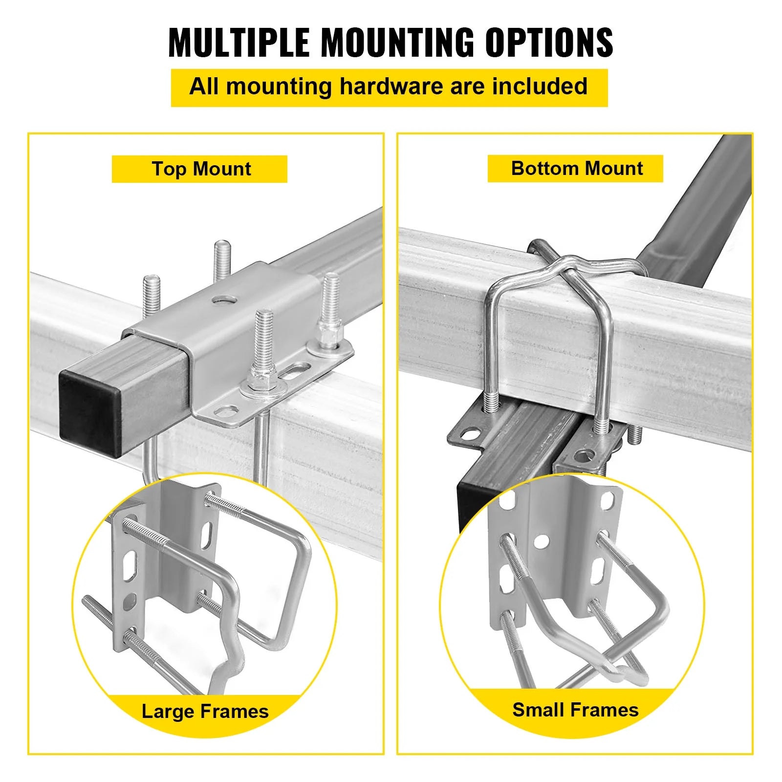 Galvanized Steel Boat Trailer Guide with Rubber Rollers, 15.6", One Pair I378434