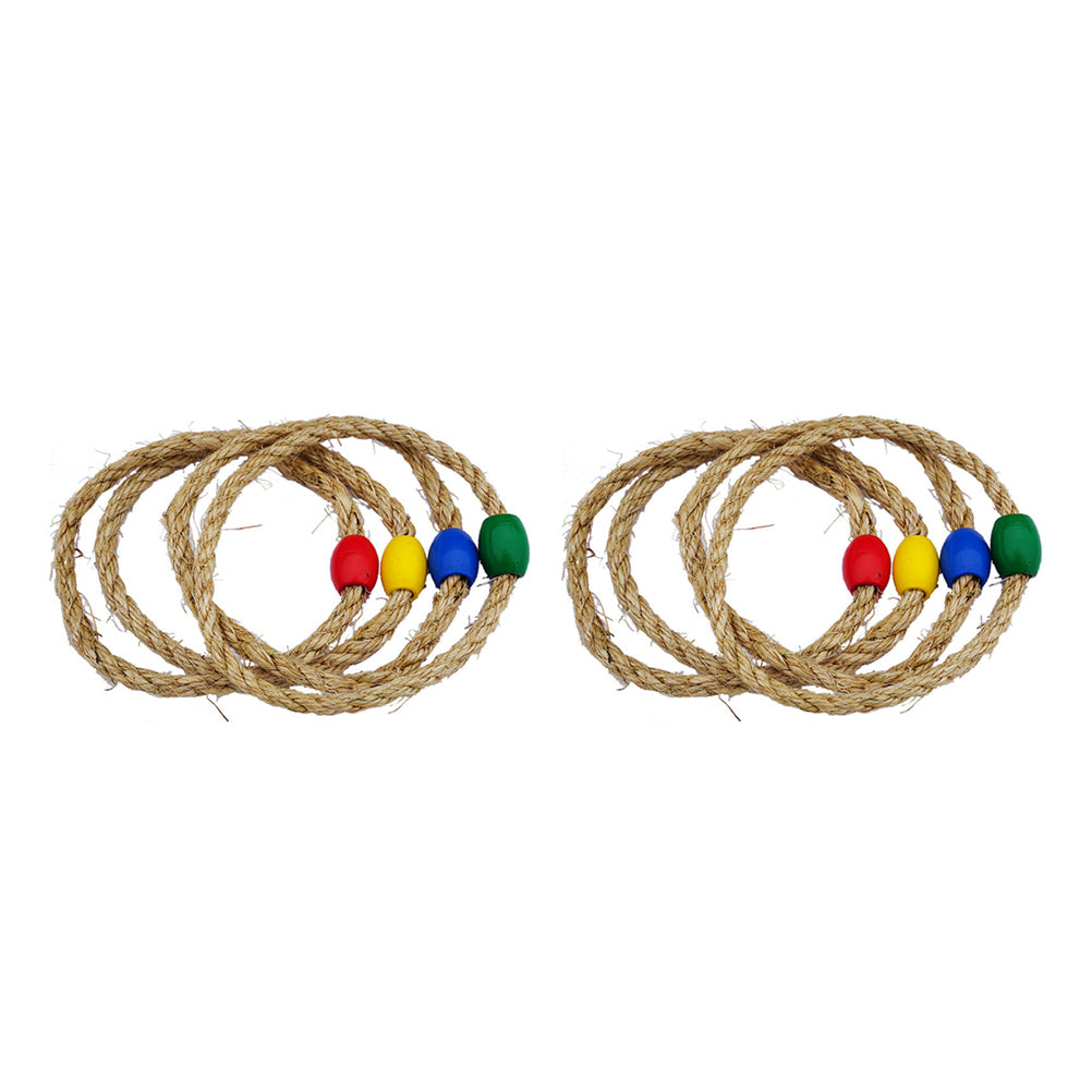 Natural Rope Ring Toss Game Toy 8 PCS Z24636