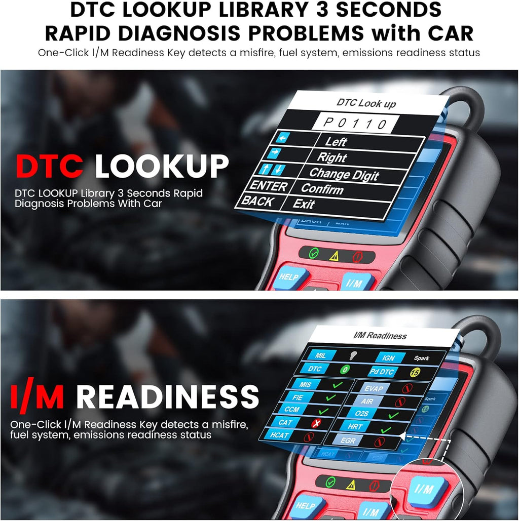 OBD2 Scanner Code Reader with O2 Sensor Test Freeze Frame, Pack of 2 U30711