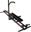 Black Hitch-Mounted Motorcycle Trailer Carrier with Removable Loading Ramp Q431480