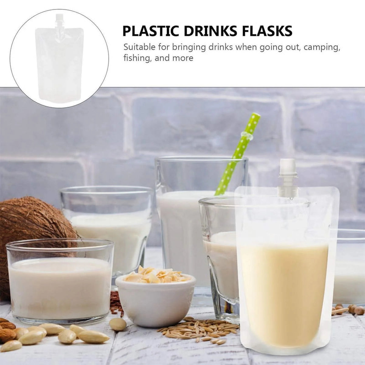 50PCS 100Ml Leak Proof Stand Up Pouch for Beverage Juice Milk Coffee Z3279