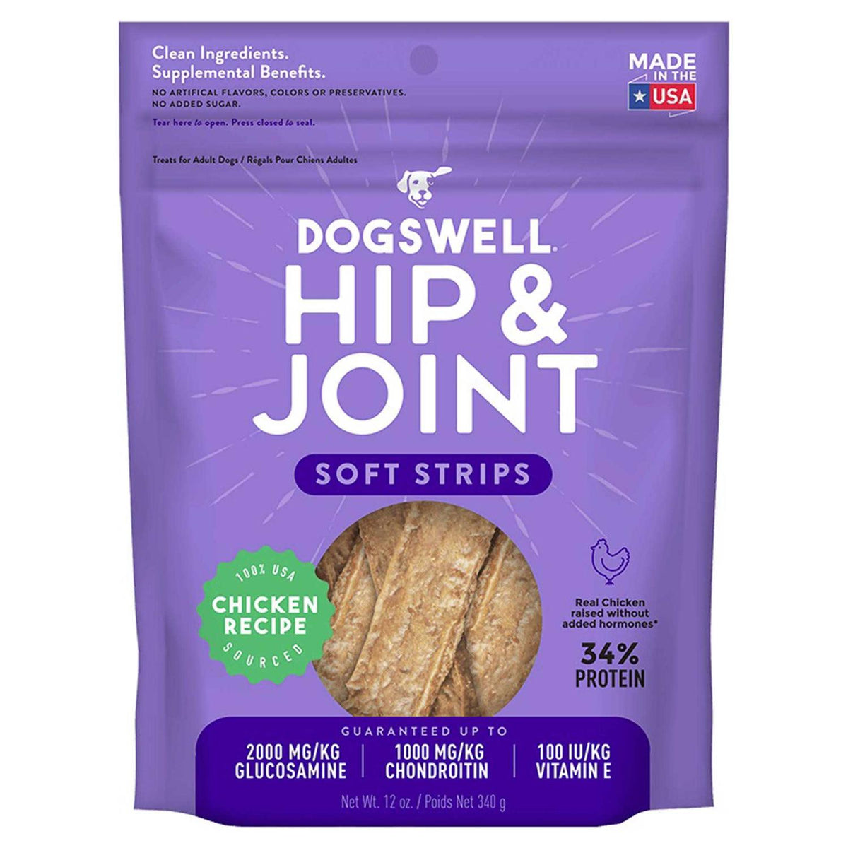 Dogswell Hip &amp; Joint Chicken Soft Strips Dog Treats - Pet Supplies online store