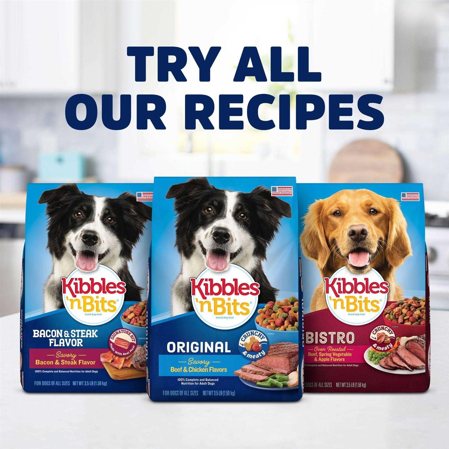 Mini Bits Bacon & Steak Flavor Dry Dog Food for Small Breeds O96182