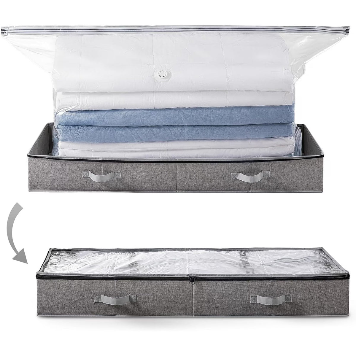 sdzkfiv HCOCM   Under Bed Comforters Storage Container  Save 80% Space  Large Capacity Foldable Under Bed Storage Box for Quilts Pillow Blankets Linen    41&amp;#34; x 17.7&amp;#34; x 6&amp;#34;  Jum