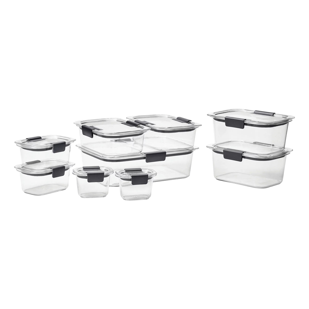 Rubbermaid Brilliance Food Storage Containers, 18 Piece Set, Leak-Proof, BPA Free, Clear Tritan Plastic, Food Storage