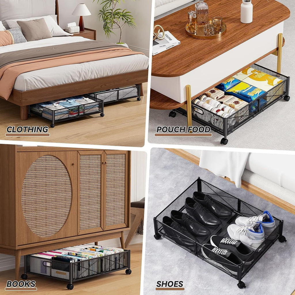 Under Bed Storage Containers with Wheels, 2 Pack U520266