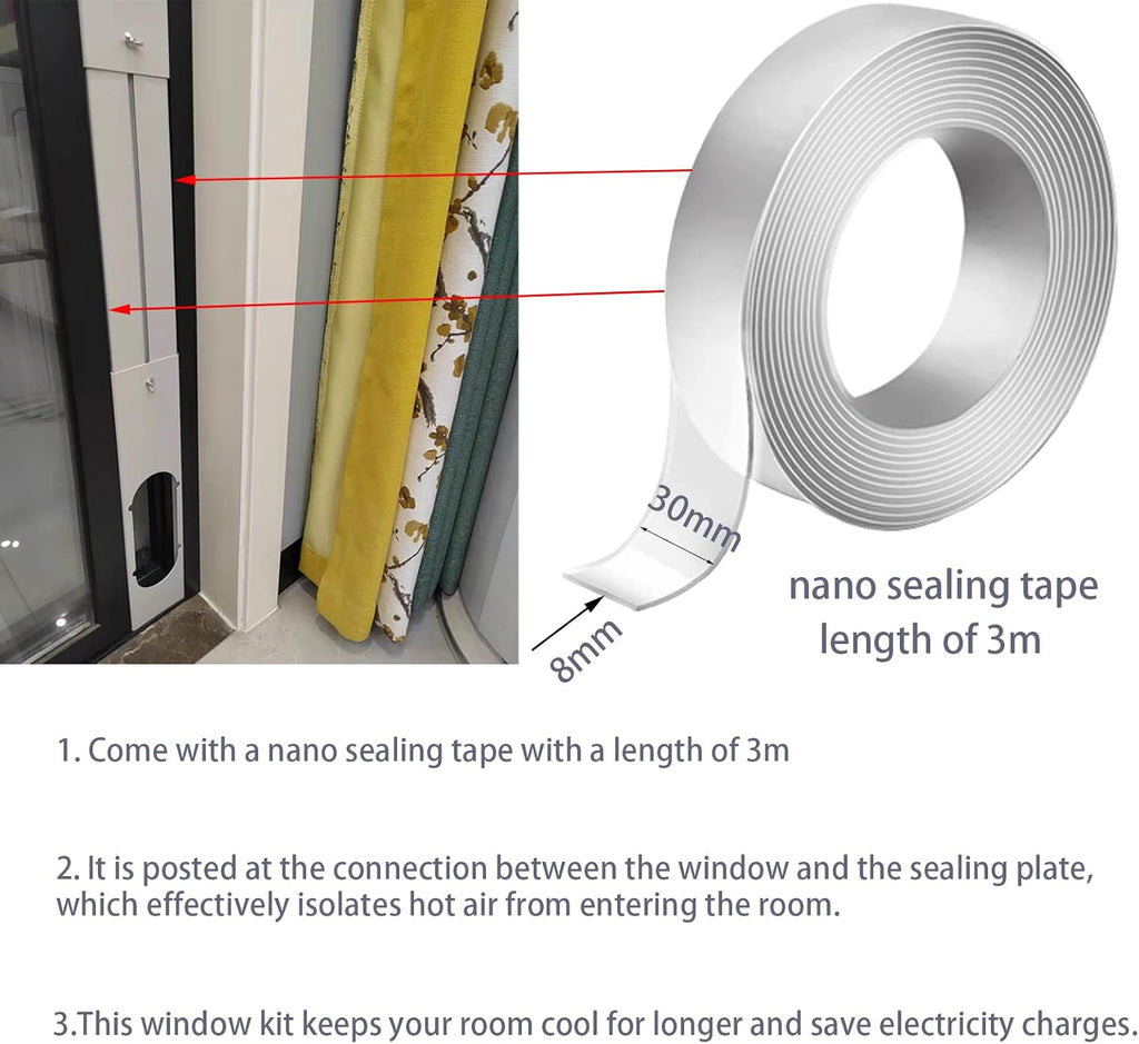 Portable Air Conditioner Window Kit with 5.9” Exhaust Hose, Pack of 2 J839