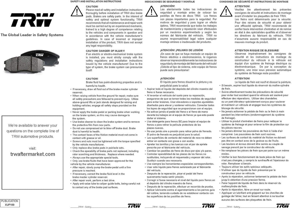 Disc Brake Pad Set, Front, Pack of 2 T1782