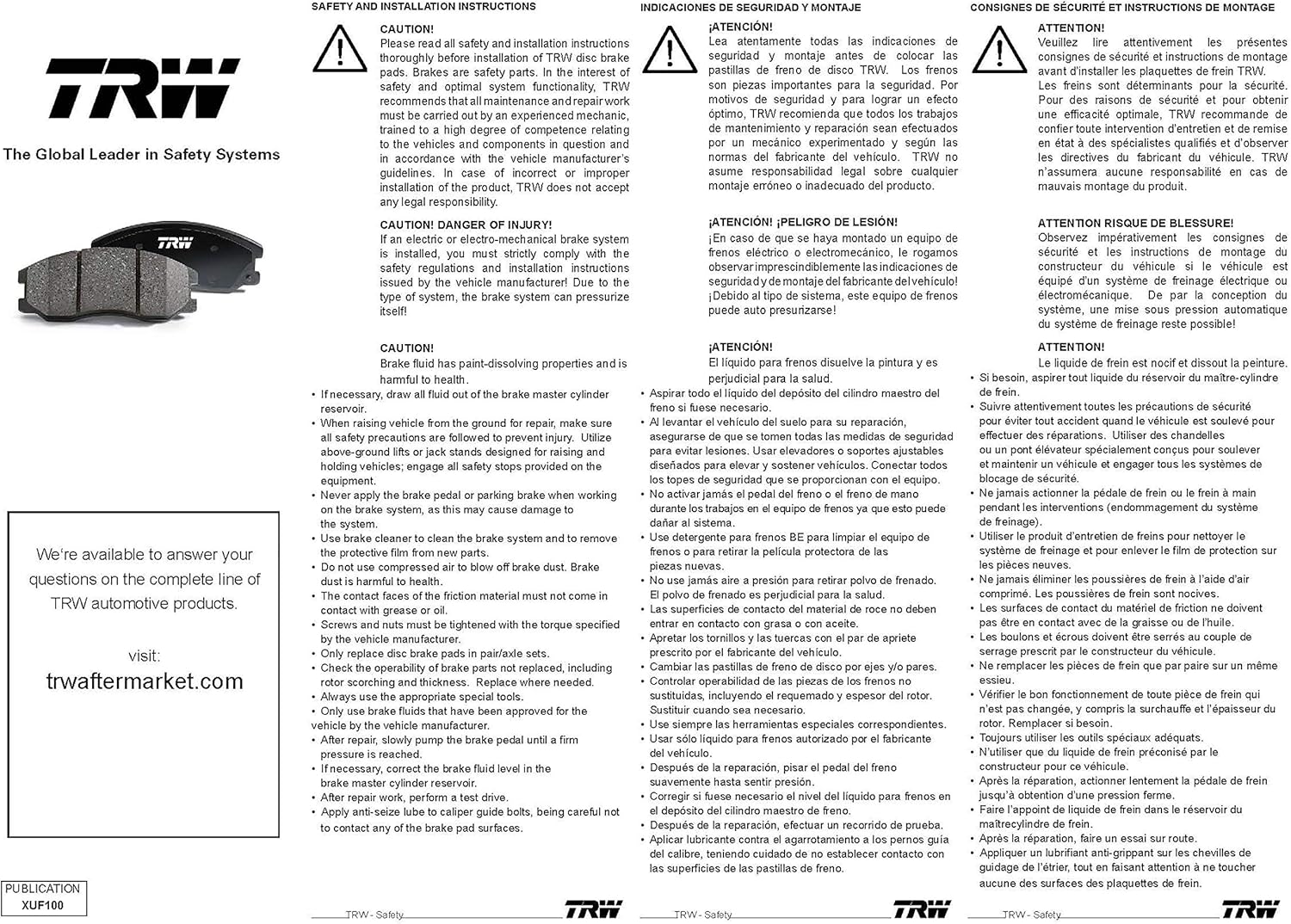 Disc Brake Pad Set, Front, Pack of 2 T1782