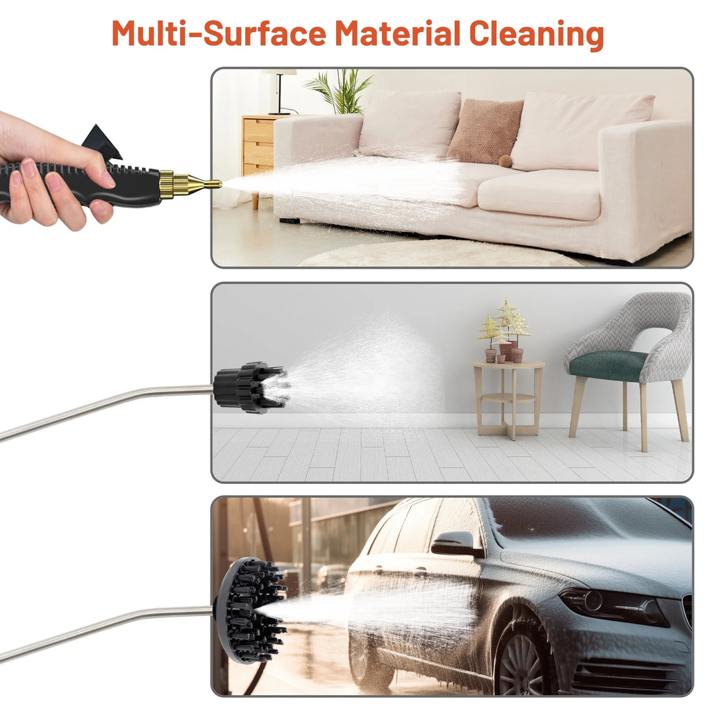 2500W High Pressure Portable Handheld Steam Cleaner with 3 Brush Heads L397264
