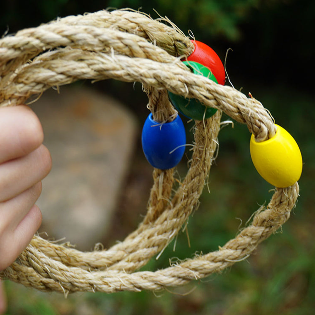 Natural Rope Ring Toss Game Toy 8 PCS Z24636