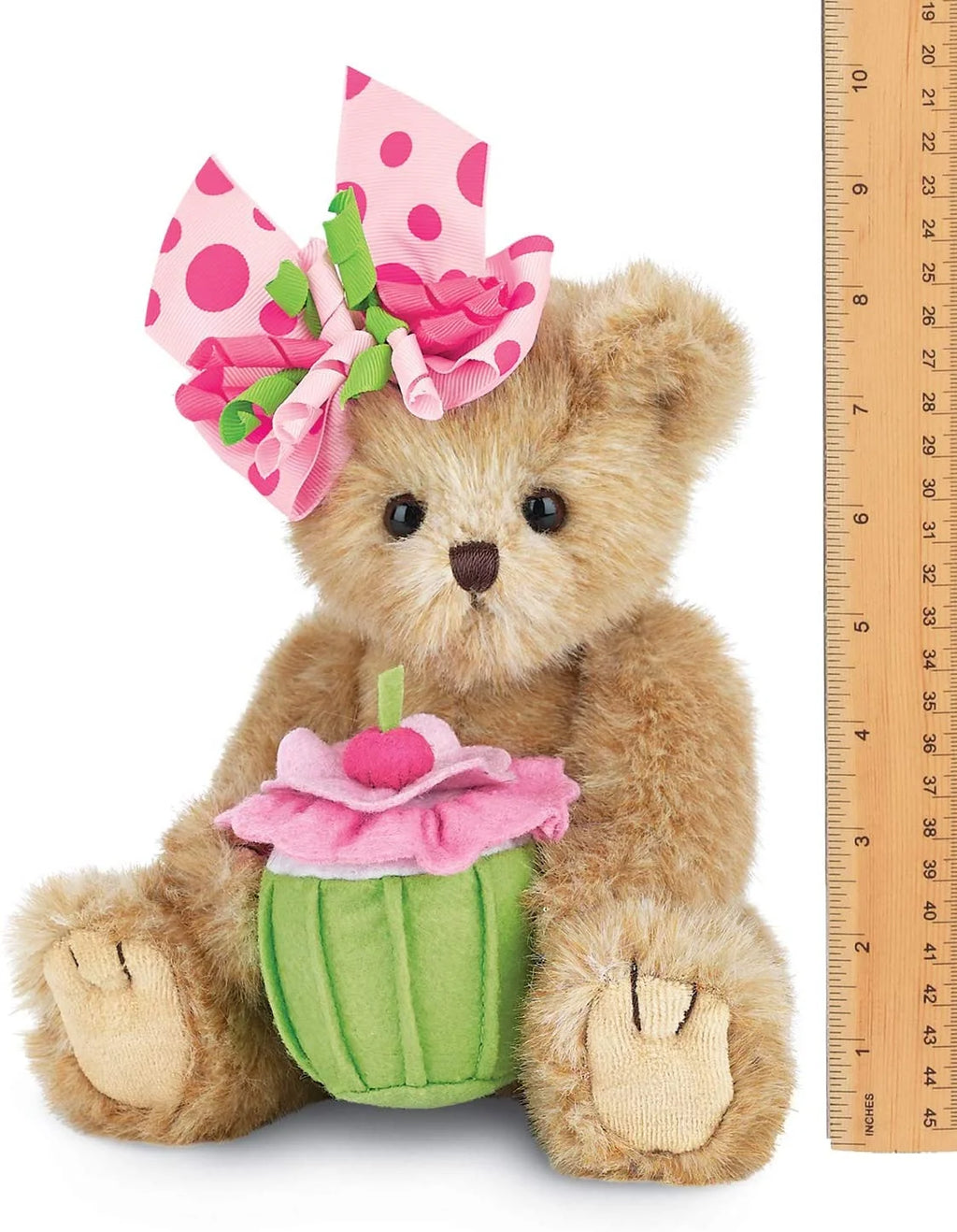 10” Tall Stuffed Teddy Bear with Plush Cupcake L746120