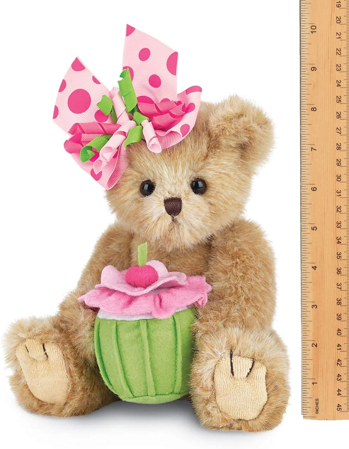 10” Tall Stuffed Teddy Bear with Plush Cupcake L746120