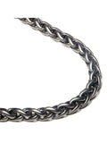 Titanium 7MM Wheat Chain Link Matte Finish Gray Necklace 18" M813018