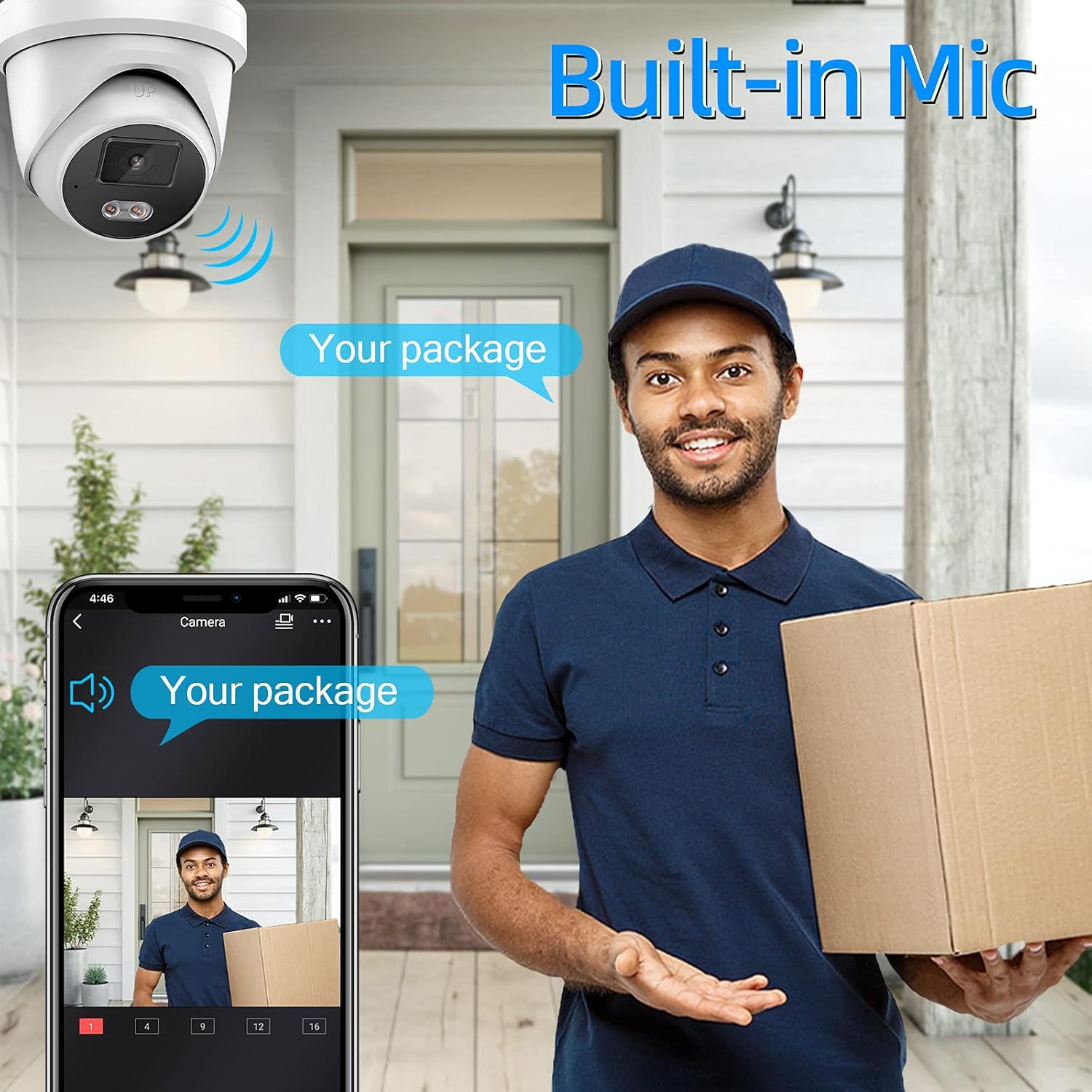 4K POE IP Camera with Built-in Microphone Q85457