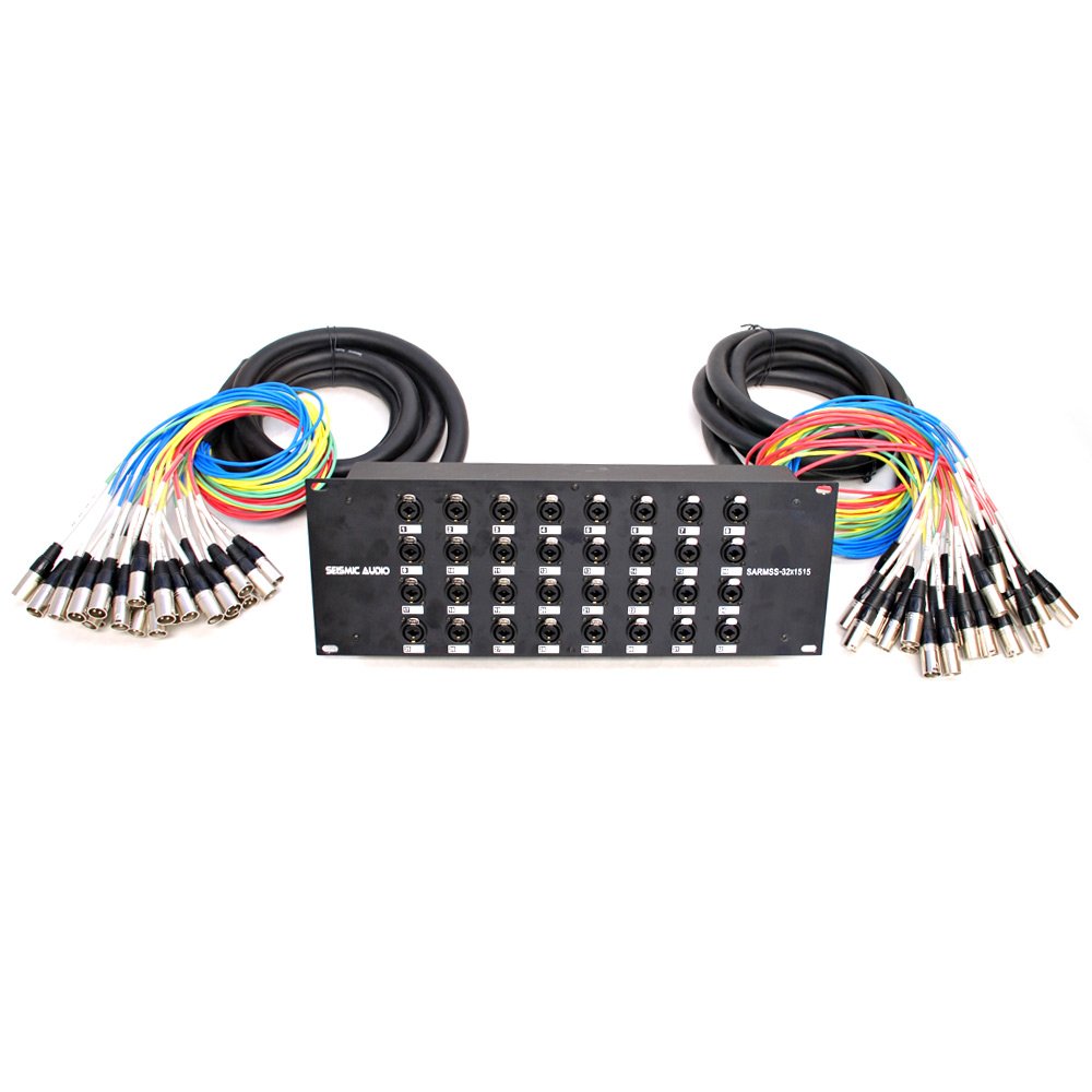 32 Channel TRS Combo Splitter Snake Cable with 5' and 30' XLR Trunks R300379