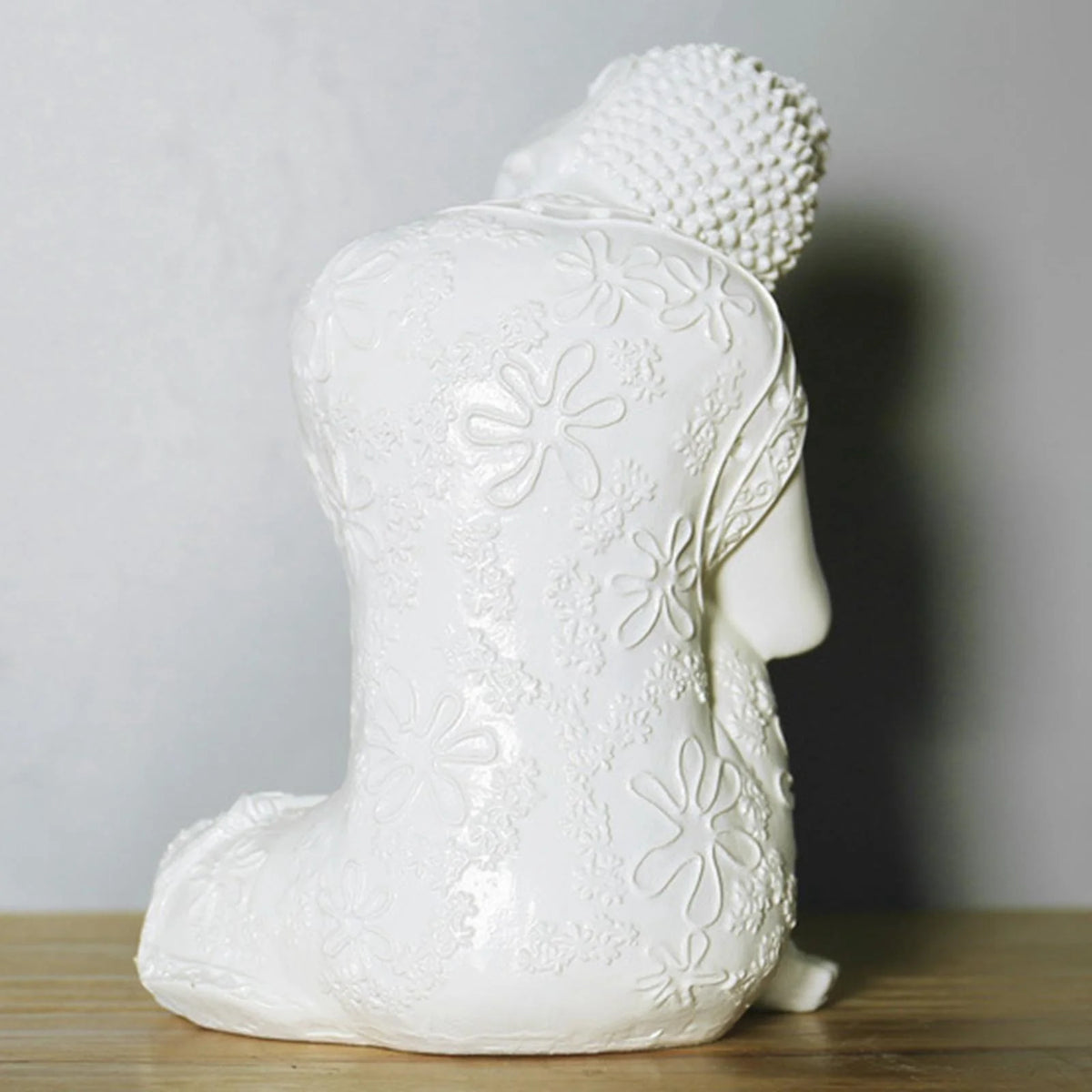 White 23cm Resin Sleeping Buddha Statue Sculpture A646