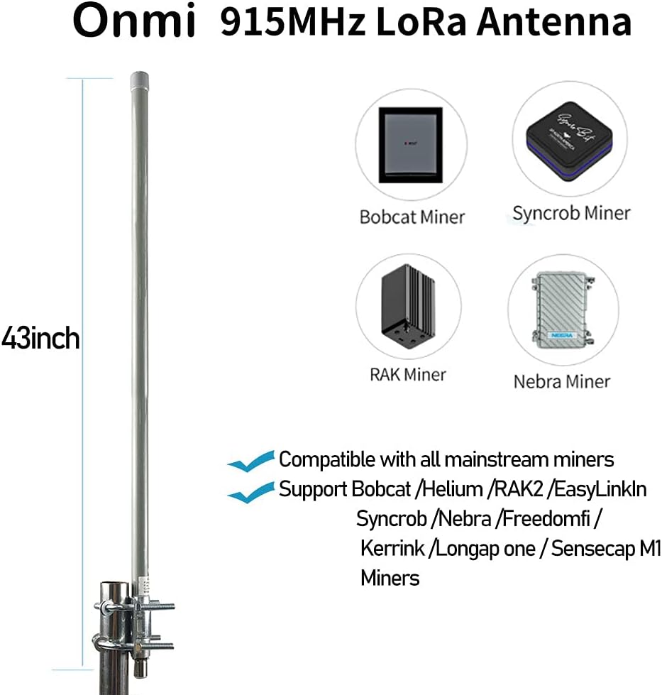 12dbi Omni-Directional Outdoor LoRa Antenna 824-960MHZ 868mhz 915mhz with 32ft SMA Cable Z15371