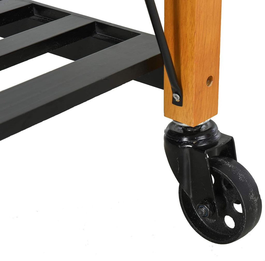 Kitchen Island Cart with 2 Drawers and Open Storage Shelves R12310
