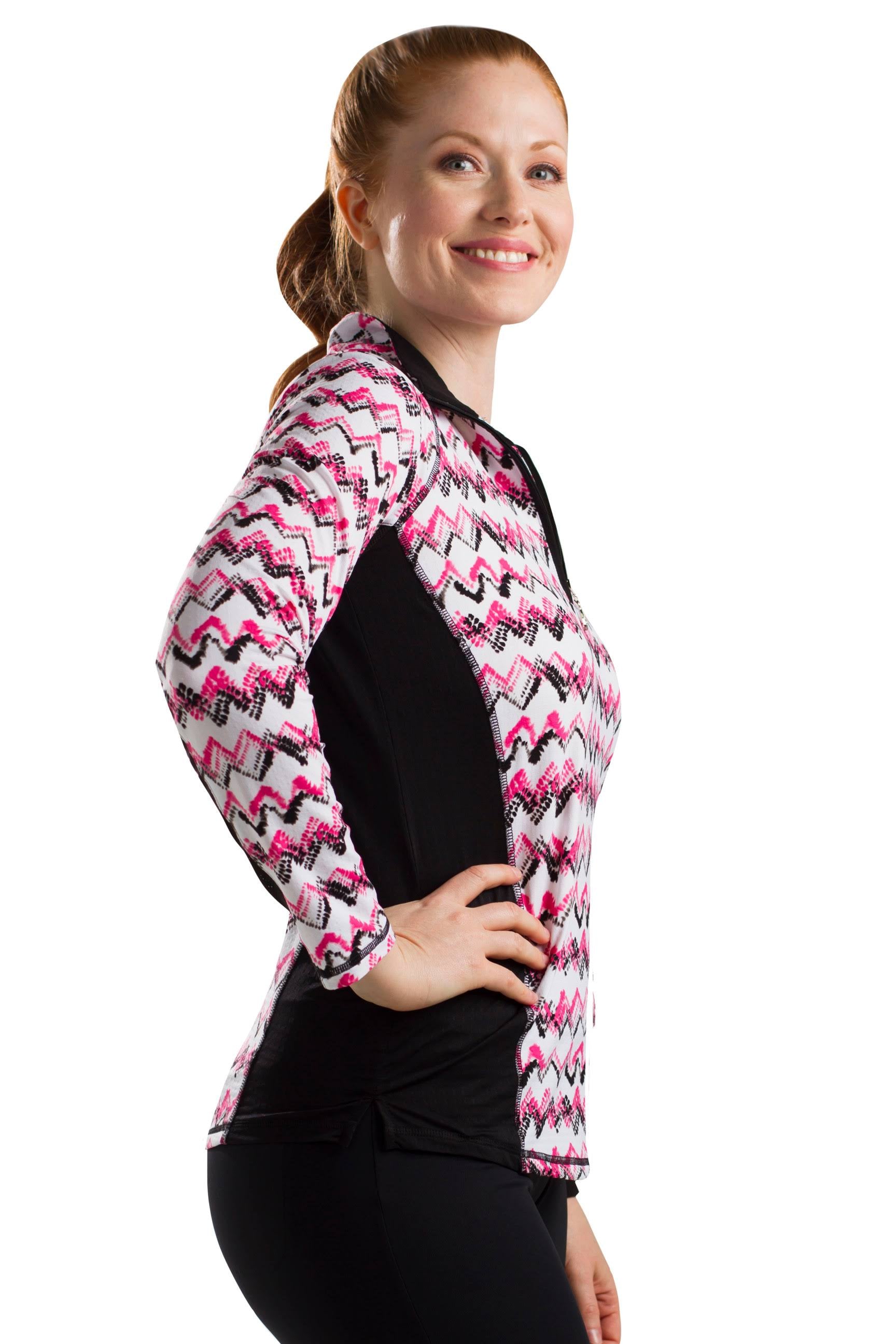 Zig Zag Pink Zip Mock W886373