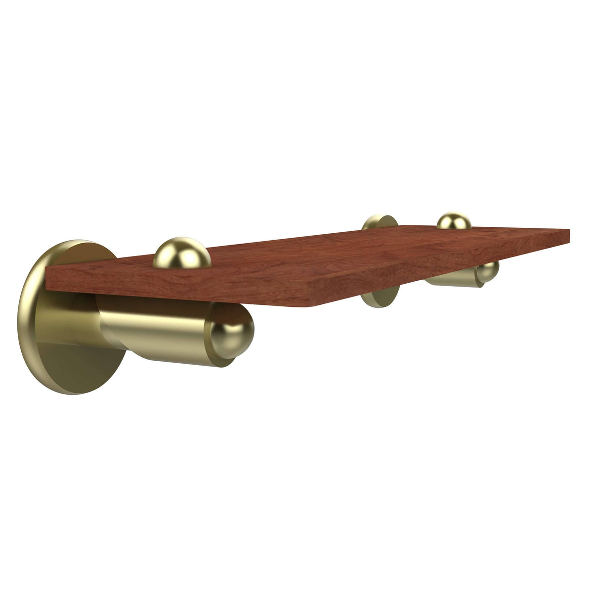 Satin Brass Solid Ironwood Shelf F388738