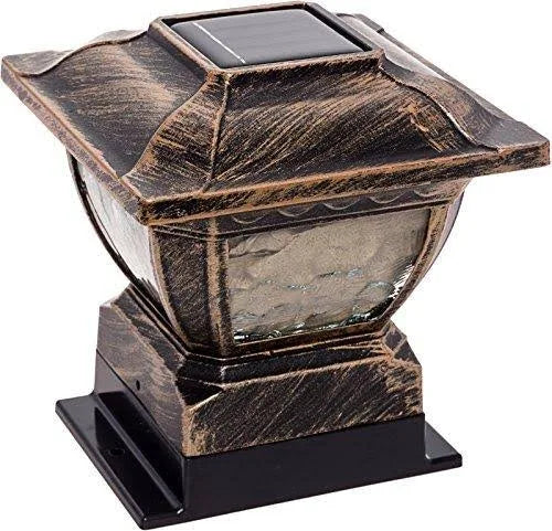 Bronze 8 Pack Solar LED Post Cap Light for 4x4 Wood Posts U725