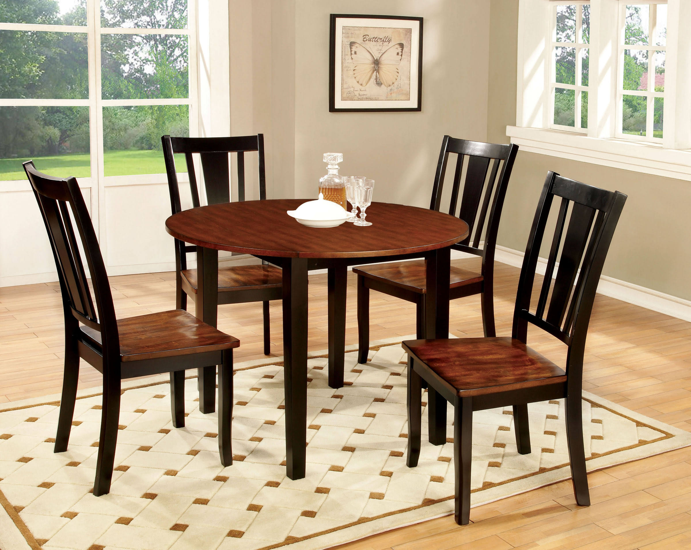 Black Cherry Drop Leaf Round Table X464193