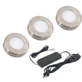 12V Nickel LED Puck Light Kit, Pack of 3 N373