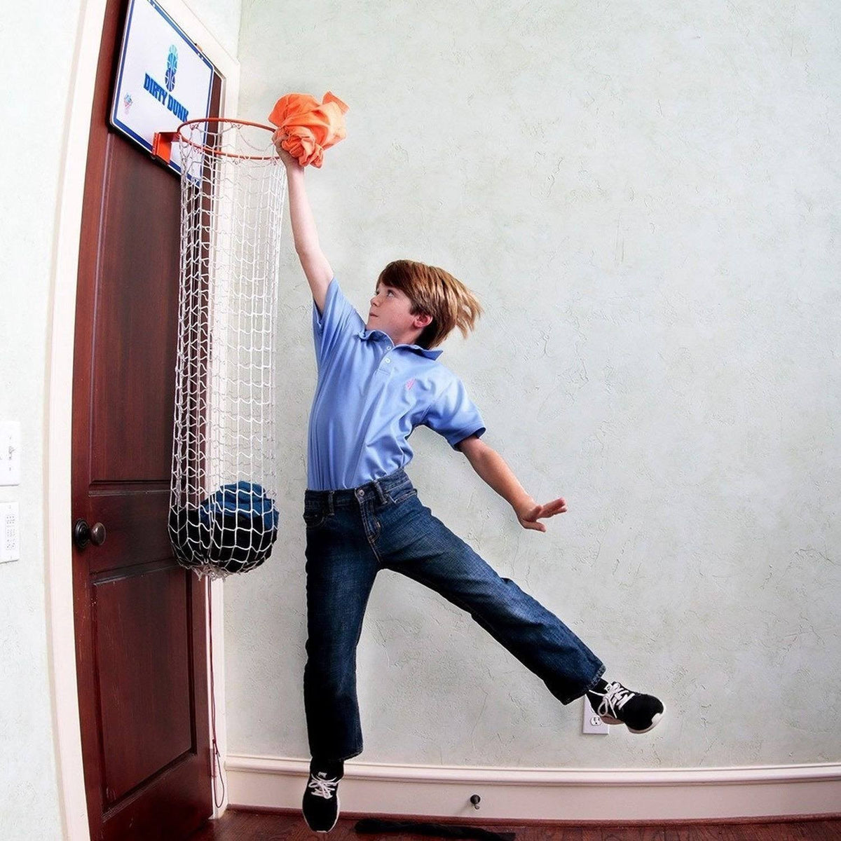 Over-The-Door Basketball Hoop Laundry Hamper A10424