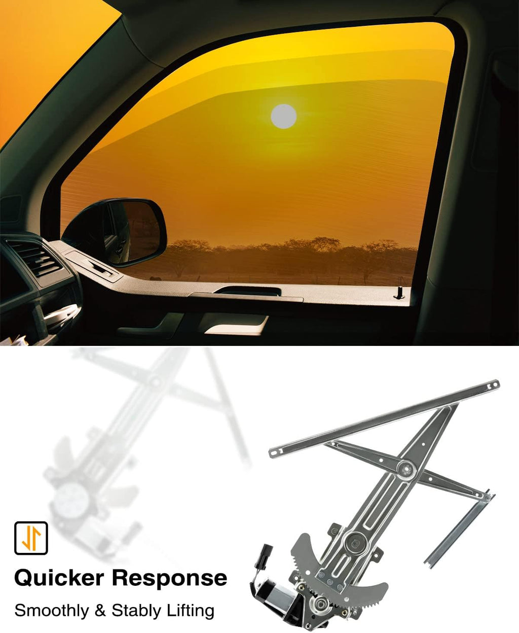 Power Window Regulator with Motor Front Right Passenger Side Pack of 2 D9631