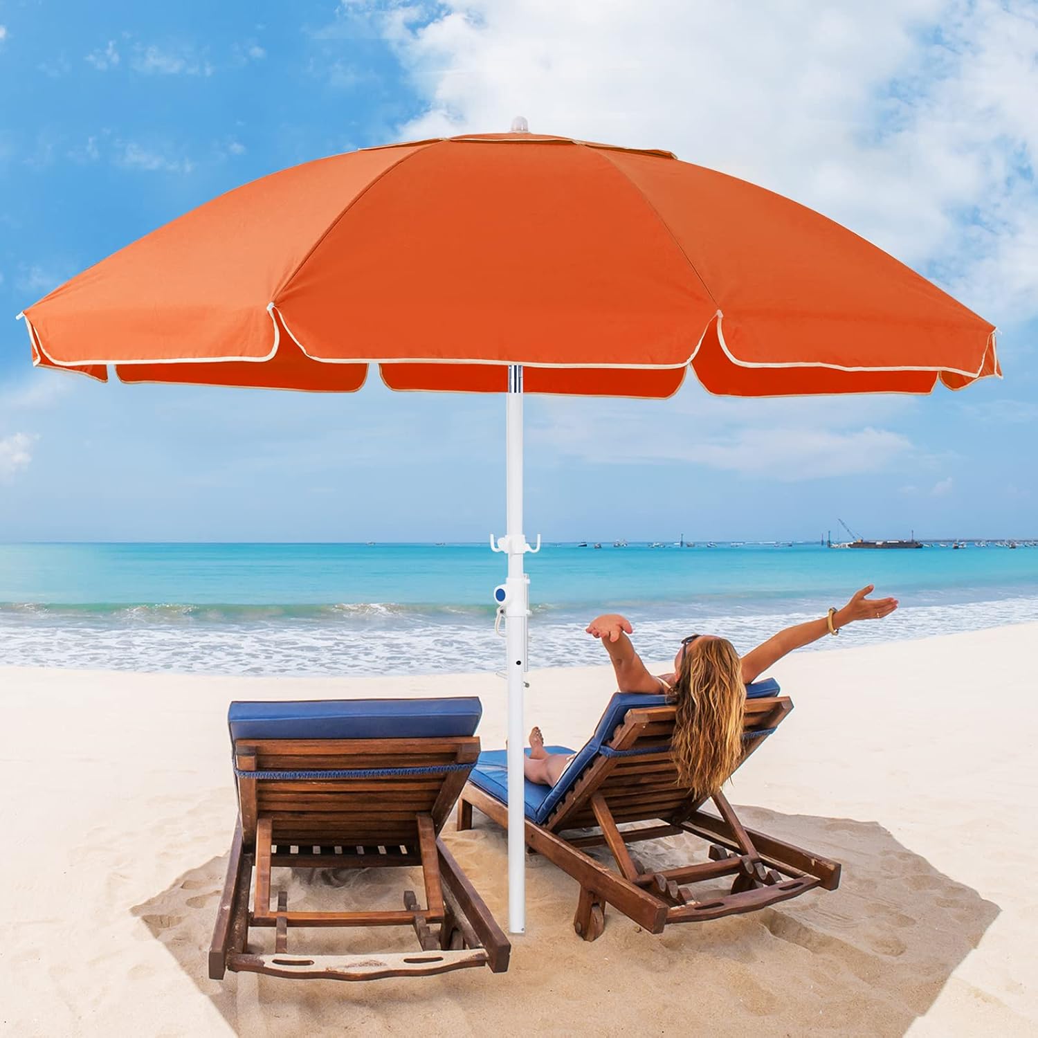 6.5FT Beach Umbrella with Carry Bag E310912