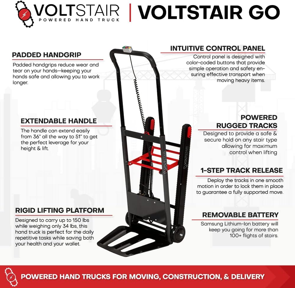 Portable Electric Stair Climbing Hand Truck with 150lb. Lift Capacity F917