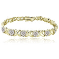 Gold Tone 1.00ct Diamond Tennis Bracelet S679105