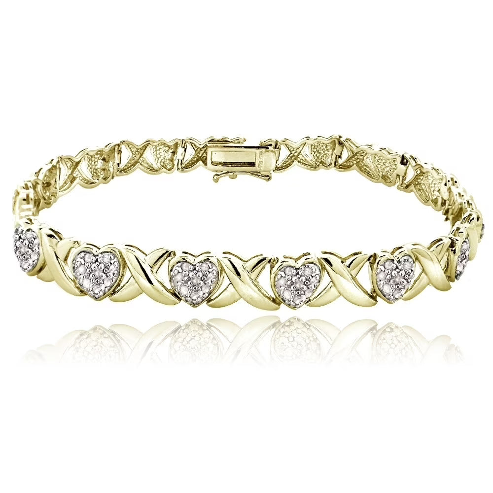 Gold Tone 1.00ct Diamond Tennis Bracelet S679105