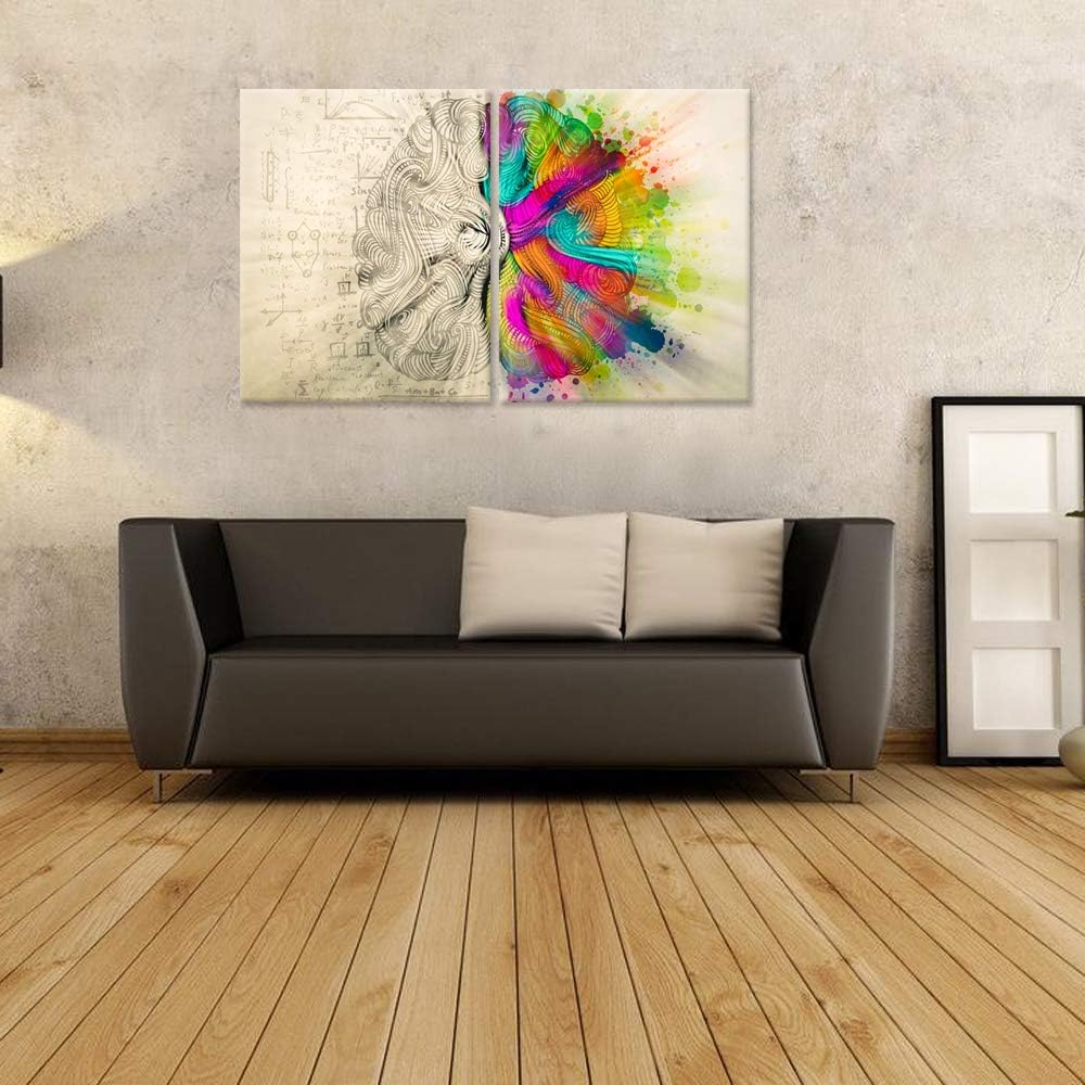 Modern Abstract Canvas Wall Art 2 Panel Set Stretched and Framed Ready to Hang 16''x20''x2pcs Y72583
